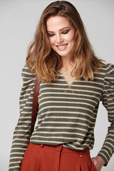 Top Ortiga Felpa Rayas