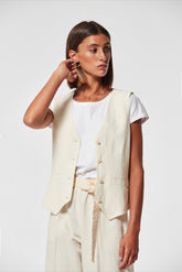 LINEN VISCOSE CHOPO WAISTCOAT