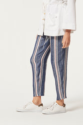 Donga linnen gestreepte broek