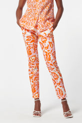 Coque katoenen stretch bedrukte broek