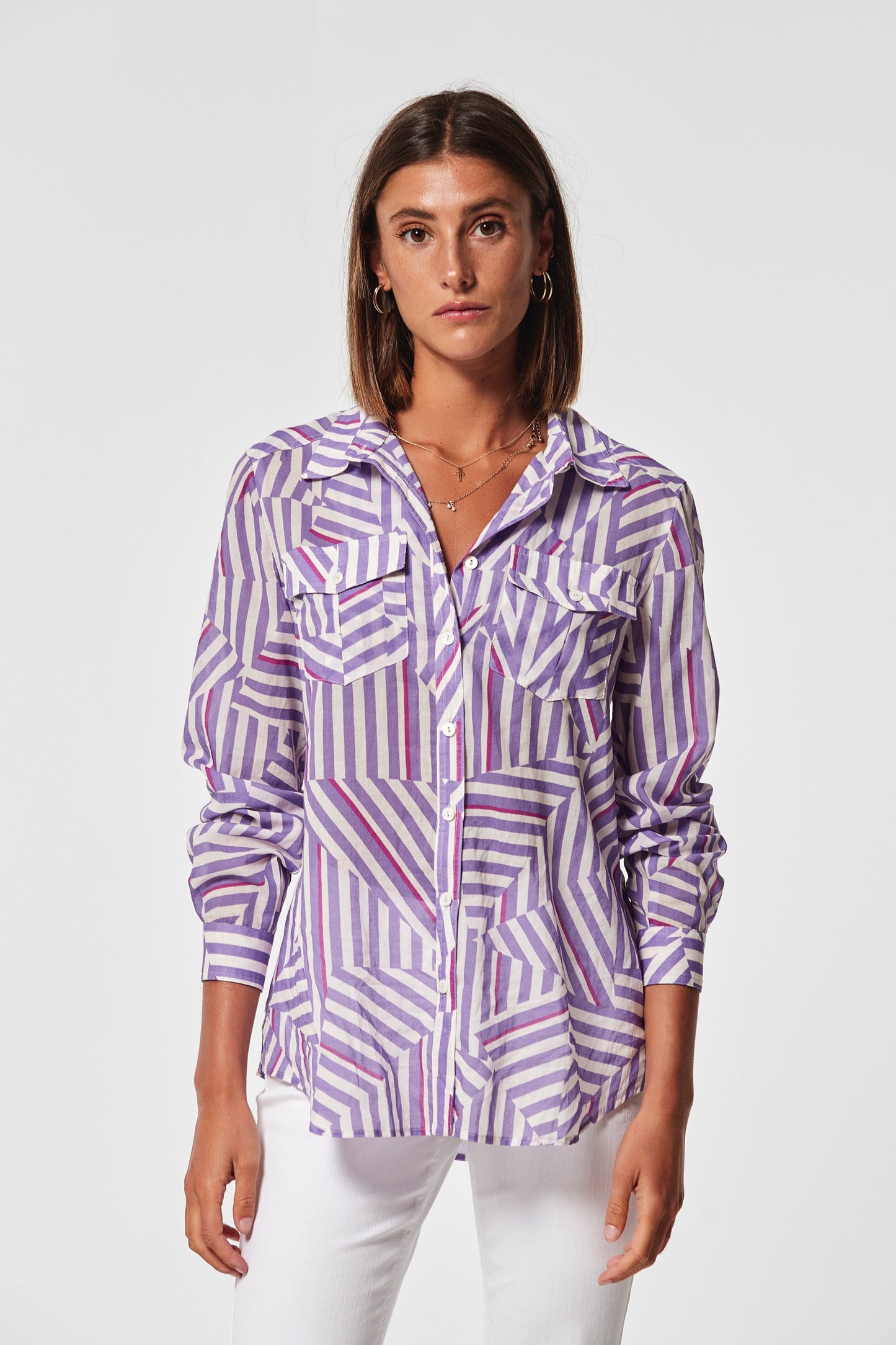 CAMISA APIO VOILE DIBUJO GEOMETRICO