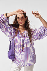 Camisa Ilca Voile Dibujo Geometrico