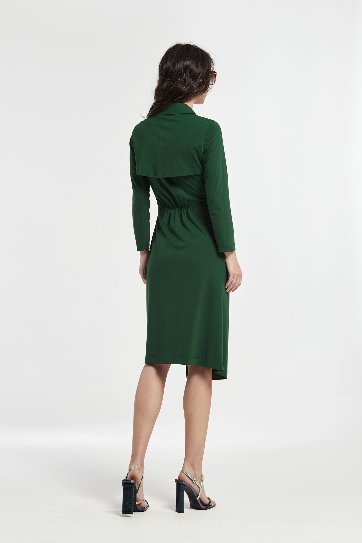 VESTIDO CRUZADO CON CUELLO PUNTO SOFT
