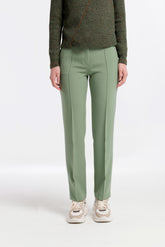 Broek met riemlussen, dubbele platte rits