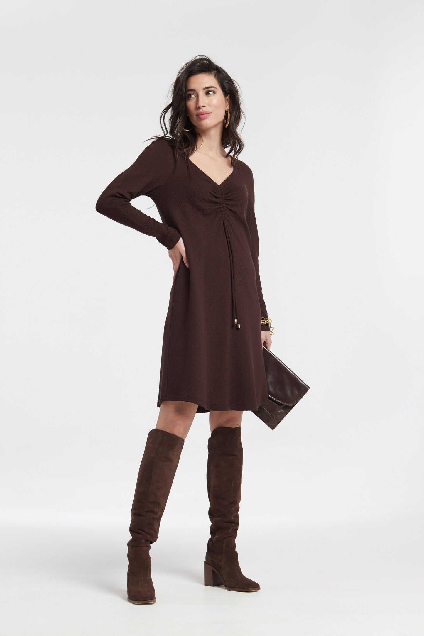 VESTIDO ANDER MANGA RANGLAN JACQUARD PUNTO