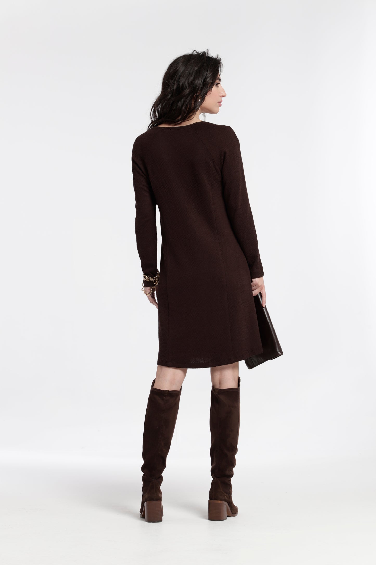VESTIDO ANDER MANGA RANGLAN JACQUARD PUNTO