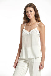 Top Zubira Lino Con Textura