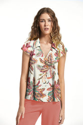 Top Rogan7 Lino Stretch Estampado