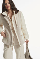 Abrigo Sesal Punto Espiga De Pelo Corto