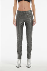 Darlin Metallic Gelamineerde Leren Broek