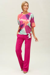 Crêpe uitlopende broek