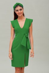 Vestido Lazo Cintura Crepé