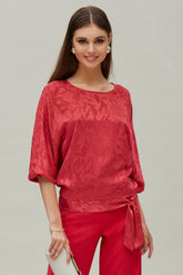 Top Manga Japonesa Jacquard Viscosa