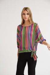 Top Manga Japonesa Jacquard Raya Lurex E