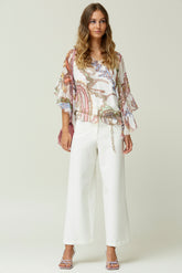 Platte stretch palazzobroek