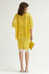 Chaqueta Media Manga Punto De Lentejuelas