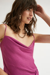 Top Escote Fluido Satén Lavado