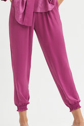 Satijnen wasbroek met elastische tailleband