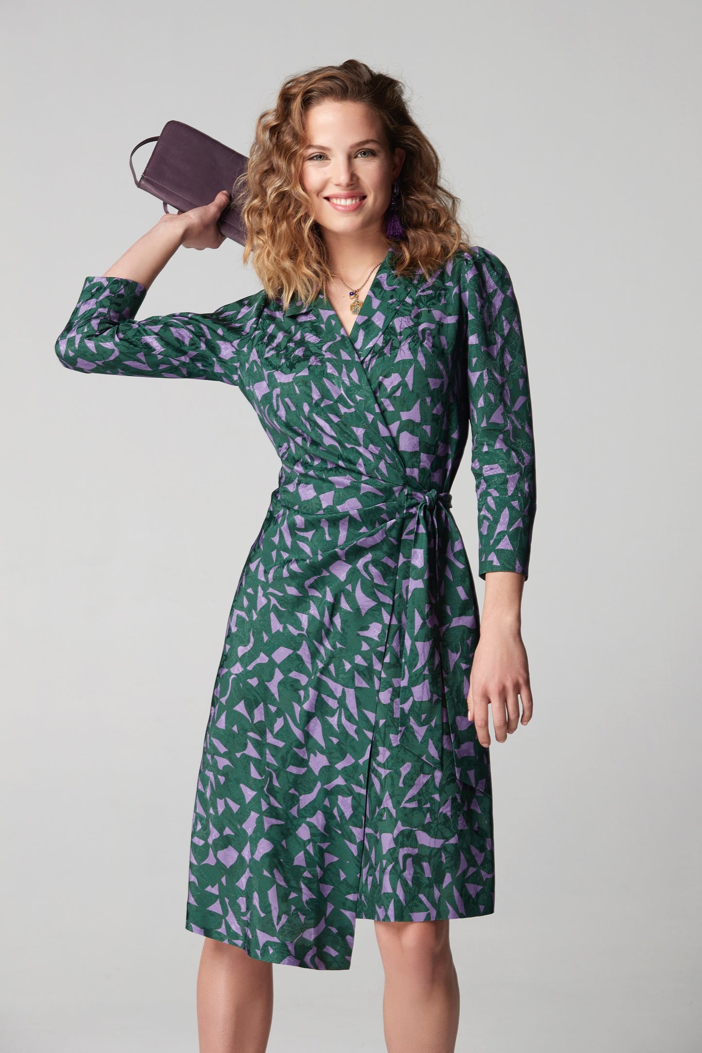 VESTIDO MEZUN JACQUARD ESTAMPADO BICOLOR