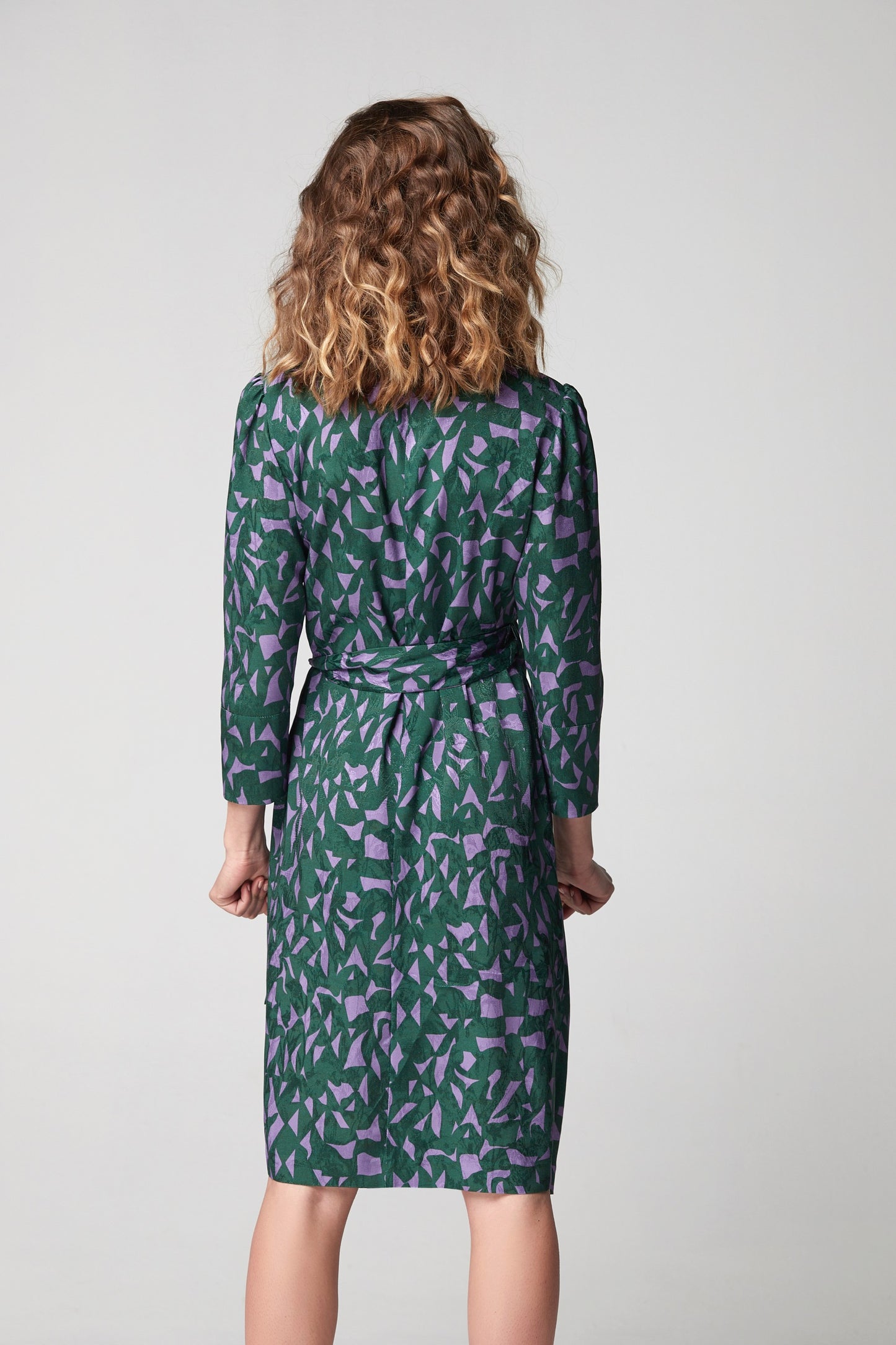 VESTIDO MEZUN JACQUARD ESTAMPADO BICOLOR