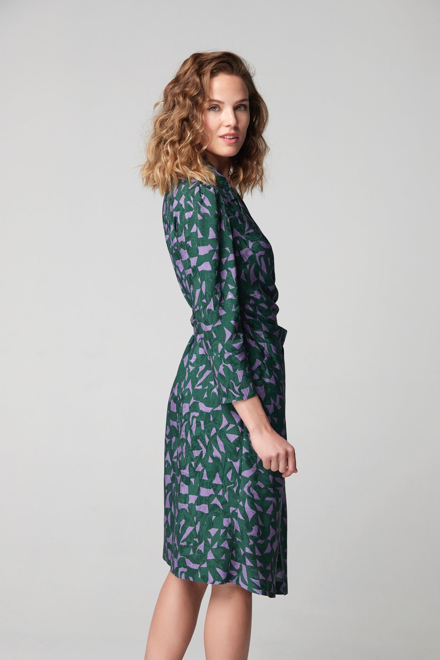 VESTIDO MEZUN JACQUARD ESTAMPADO BICOLOR