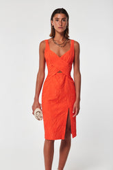 TEXTURED FABRIC JACQUARD GAMEY DRESS