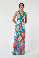 Lizia geprinte gebreide jurk