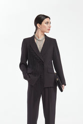 Chaqueta Americana Burne Cruzada Plana De Lurex