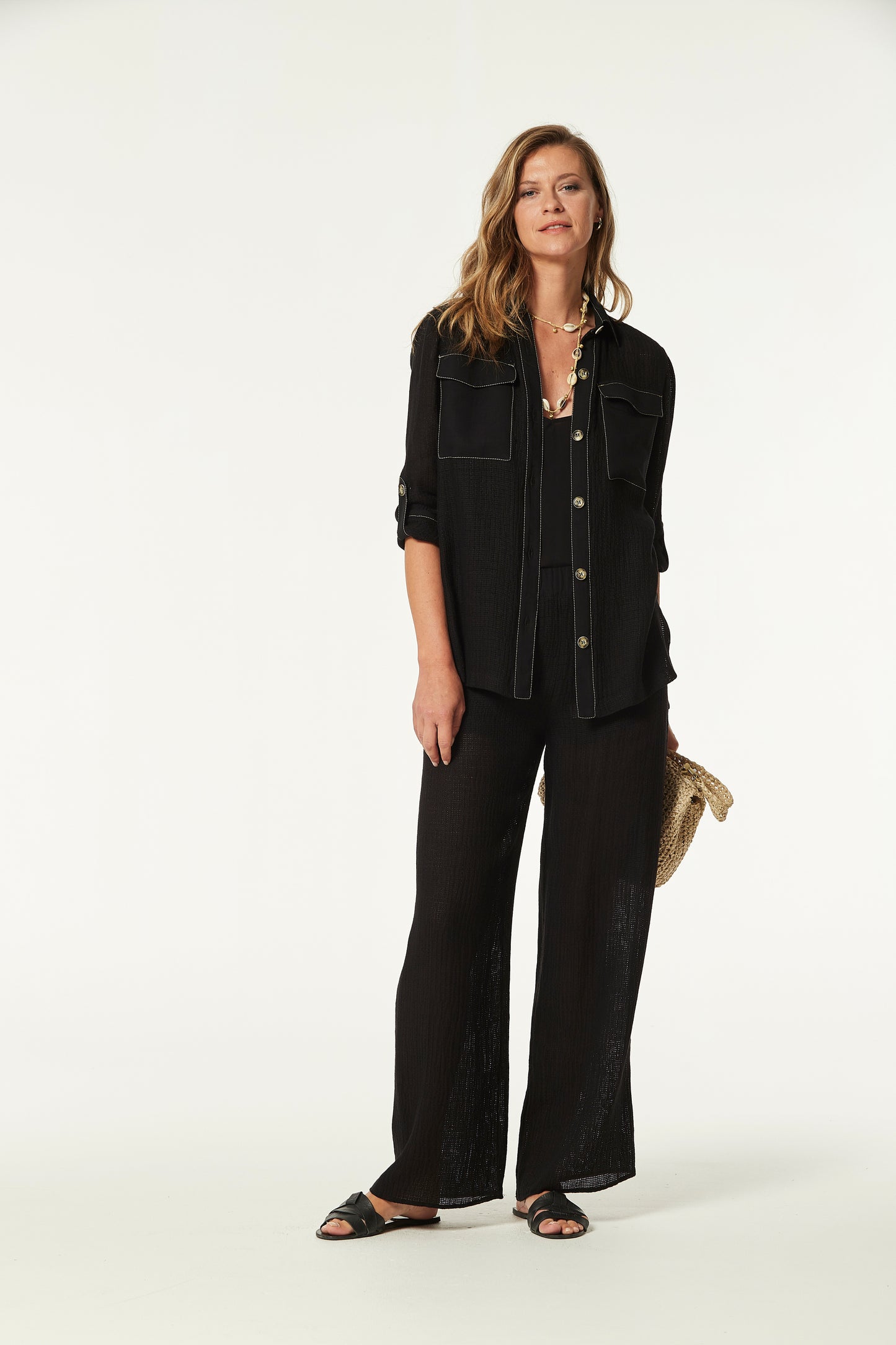 PANTALÓN IWIRA REJILLA DE LINO