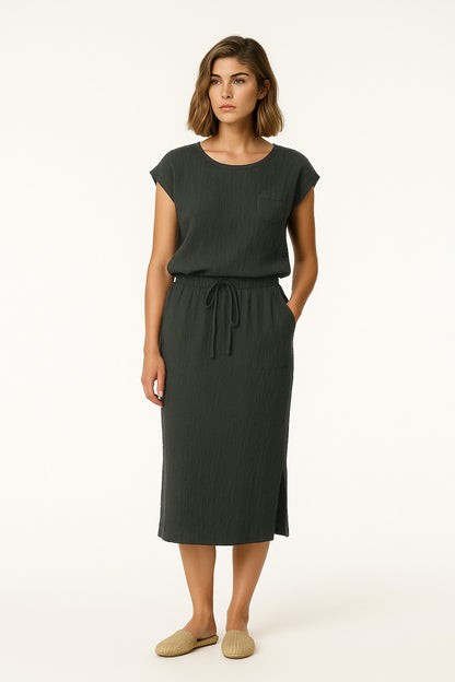 LINEN GRID XAZAN TOP