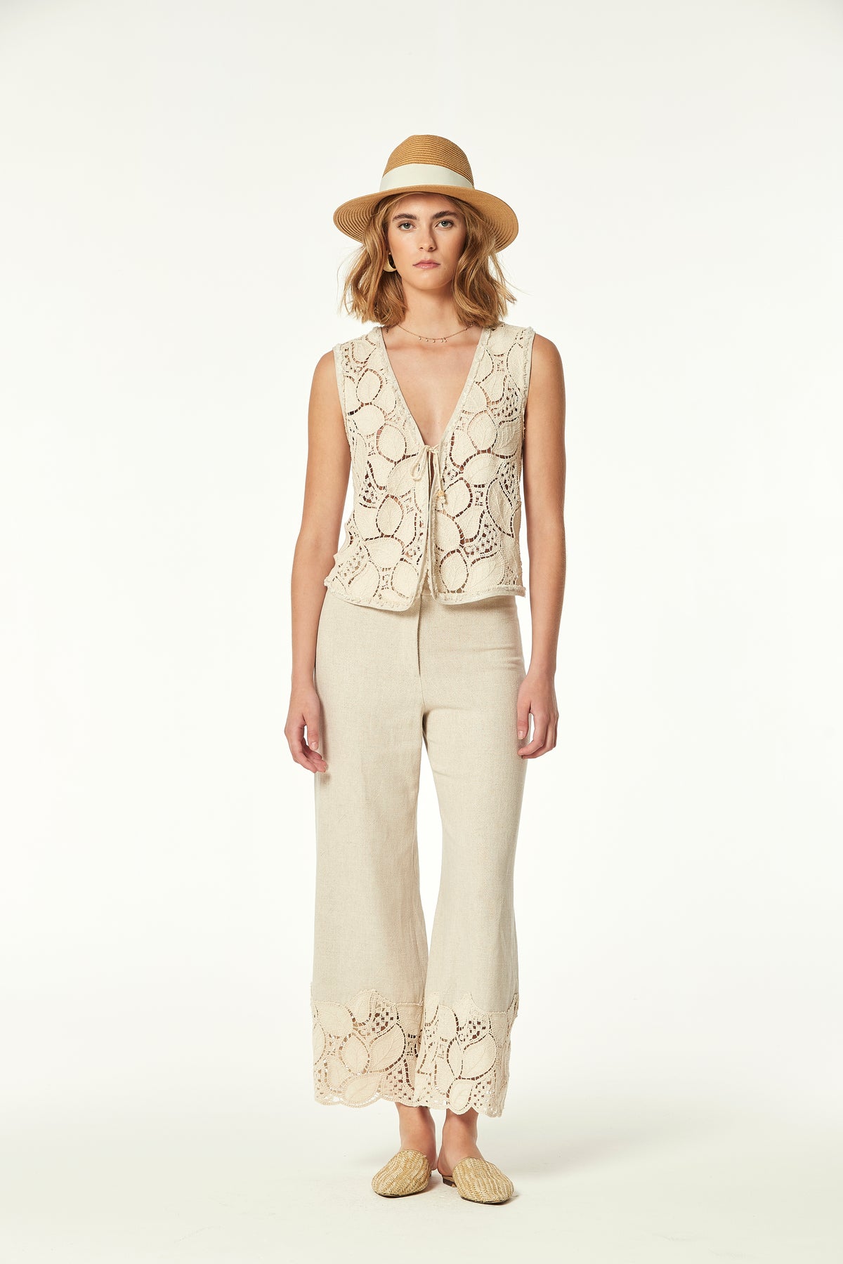NARBON GUIPURE COTTON VEST