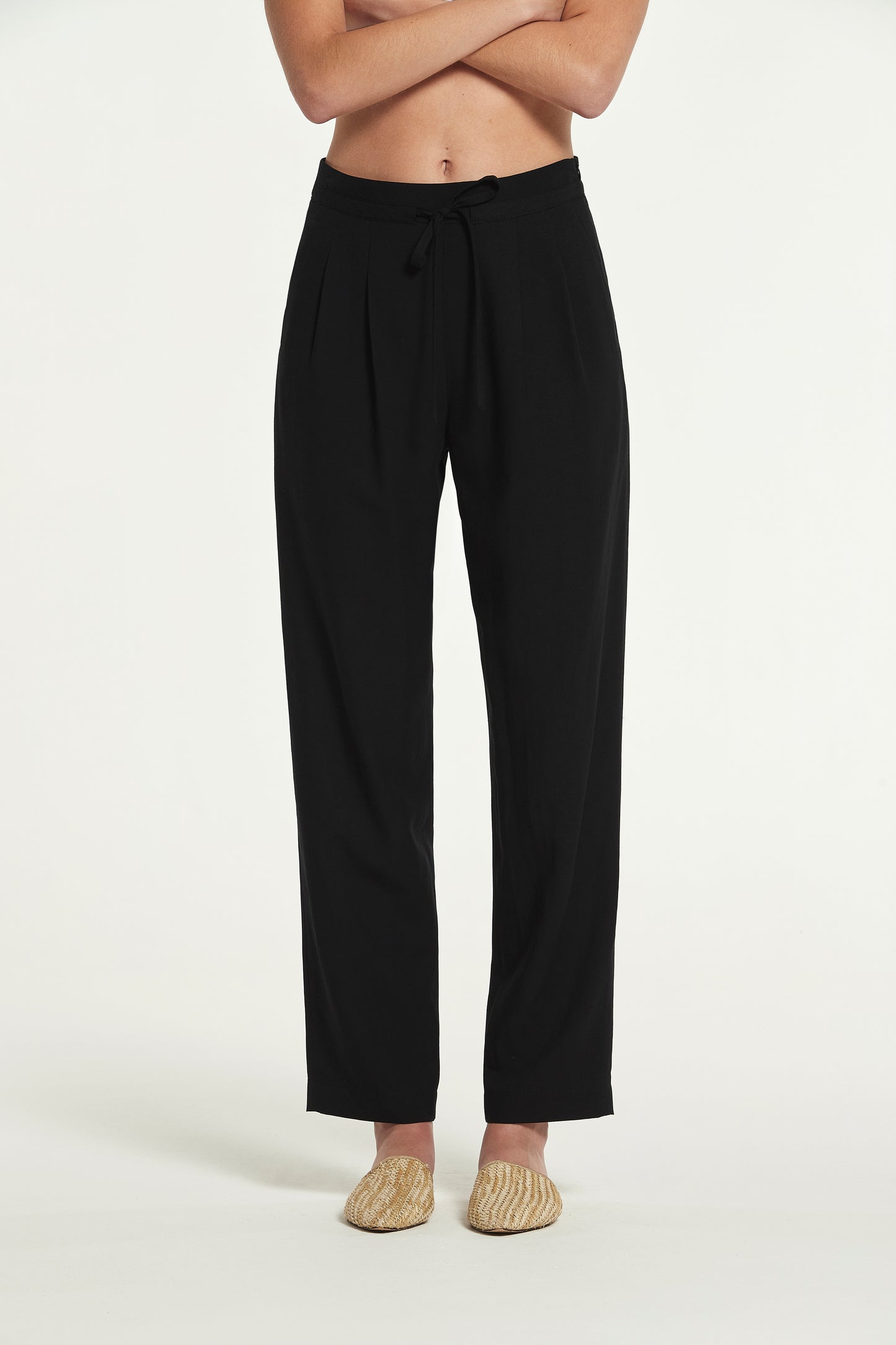 LINEN VISCOSE NEBLI TROUSERS