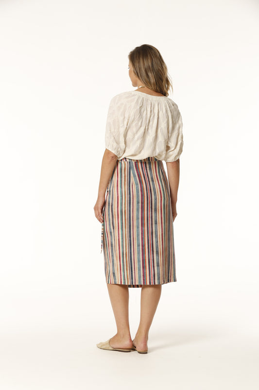LINED STRIPED RUSTIC BAKU SKIRT