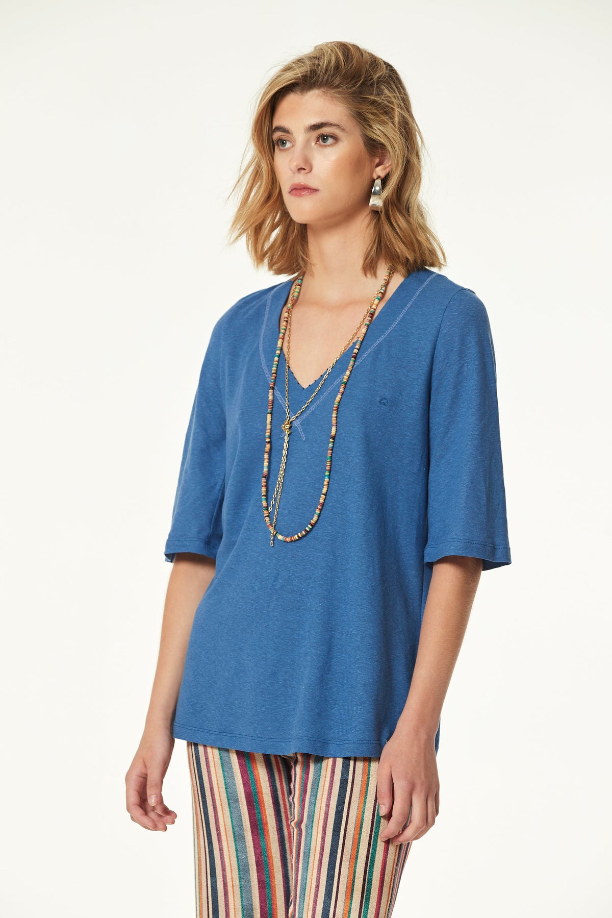 MADIS LINEN KNIT T-SHIRTS