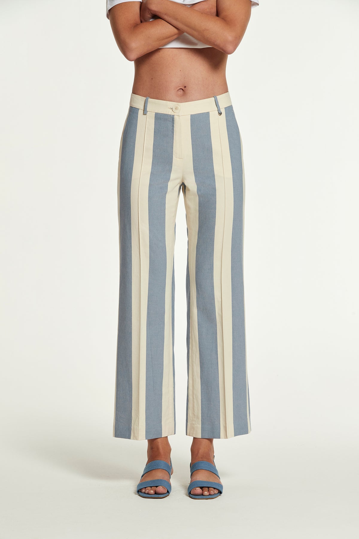 PANTALÓN AWON ALGODON RAYA ANCHA