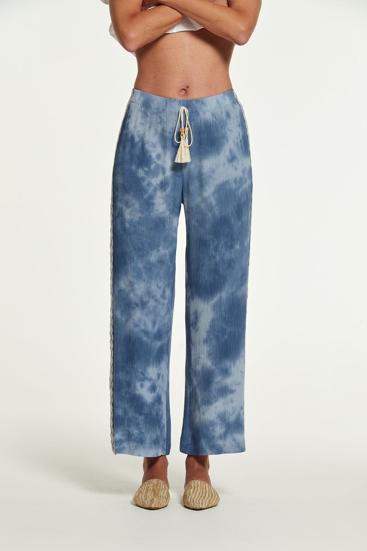Pantalon Rhodano en crêpe tie-dye