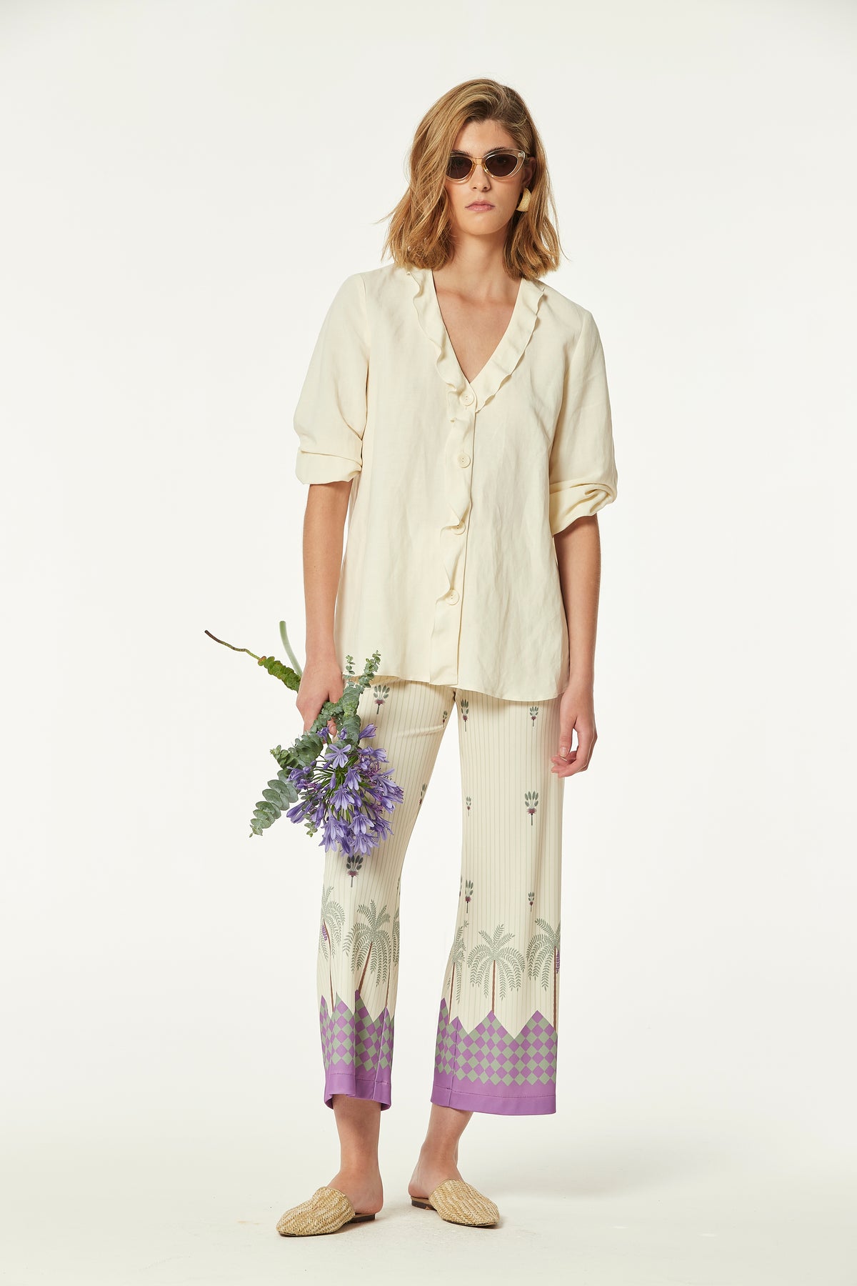 Blouse en lin et viscose de Pologne