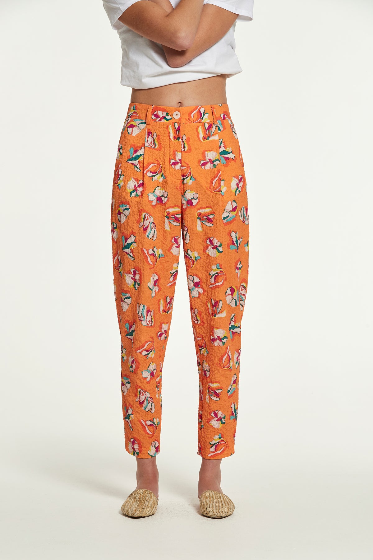 PANTALÓN GAREL ALGODON ESTAMPADO CON RELIEVE