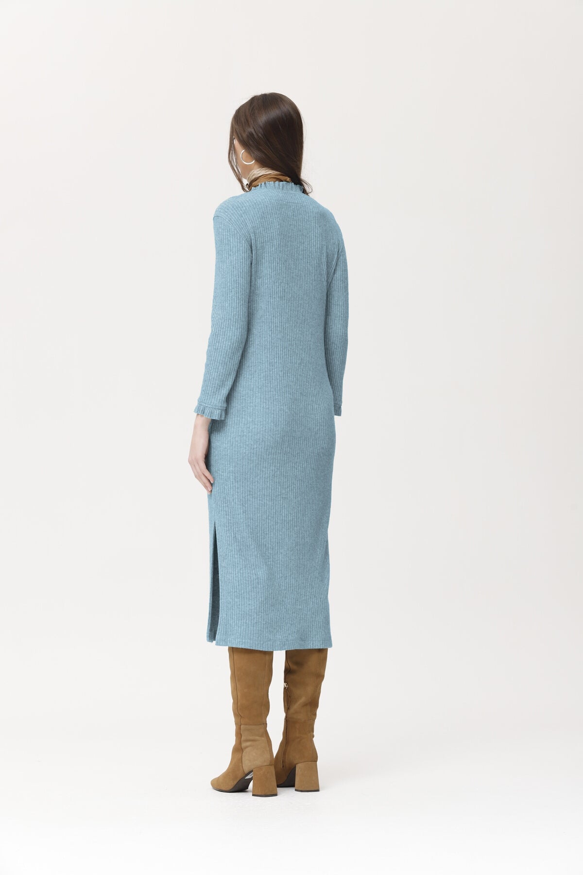 Robe Benice, maille côtelée chinée
