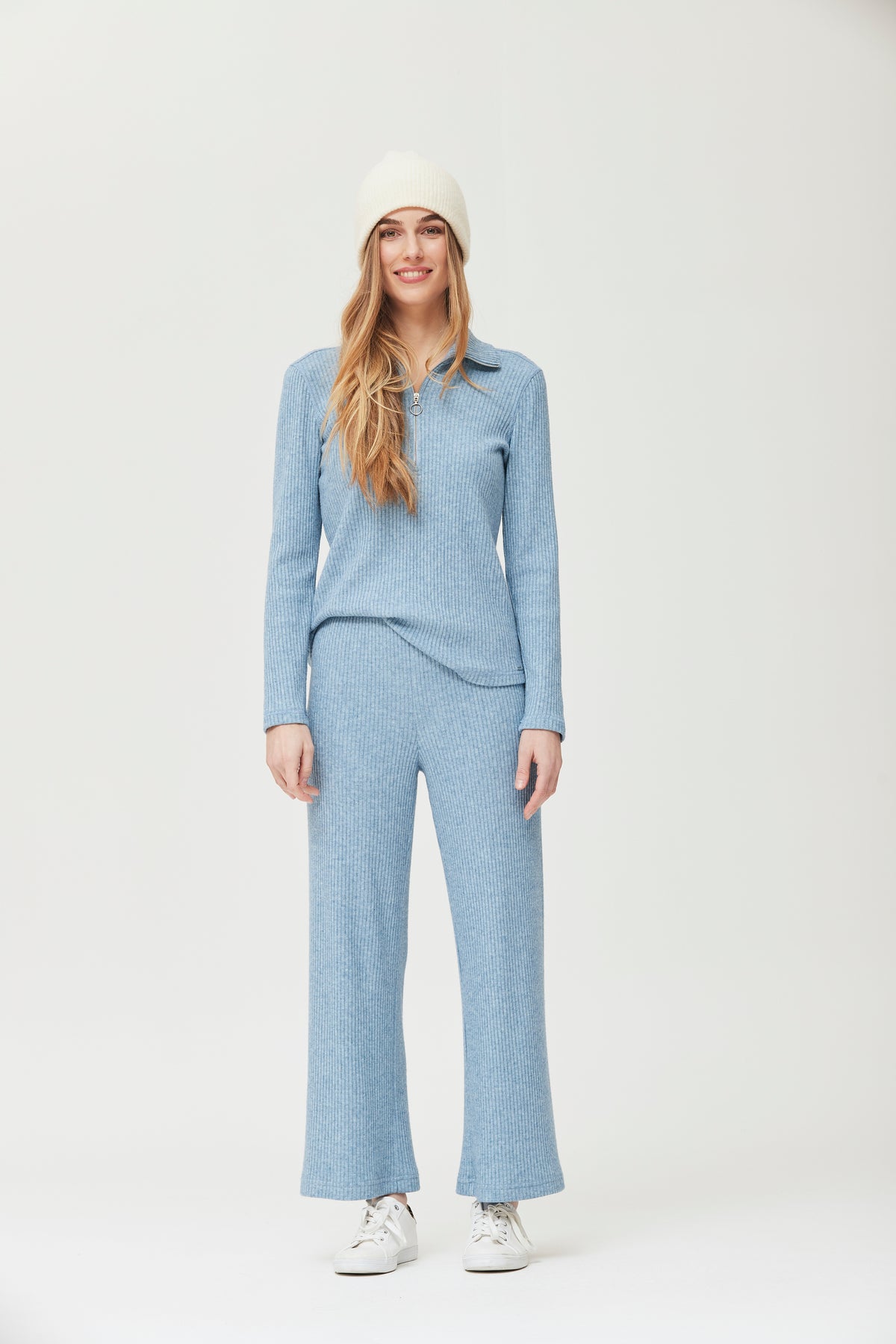LONG SLEEVE TOP WITH ASYMMETRIC NECKLINE DENTA TOPS & TEES