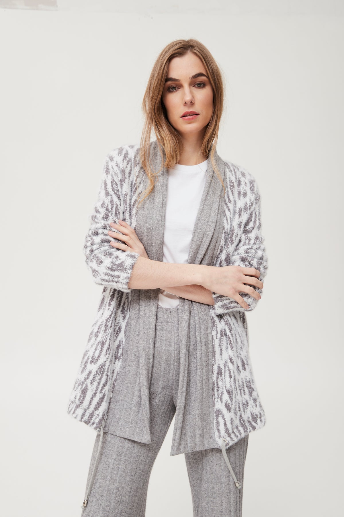 CHAQUETA DENNE PUNTO BICOLOR ANIMAL PRINT