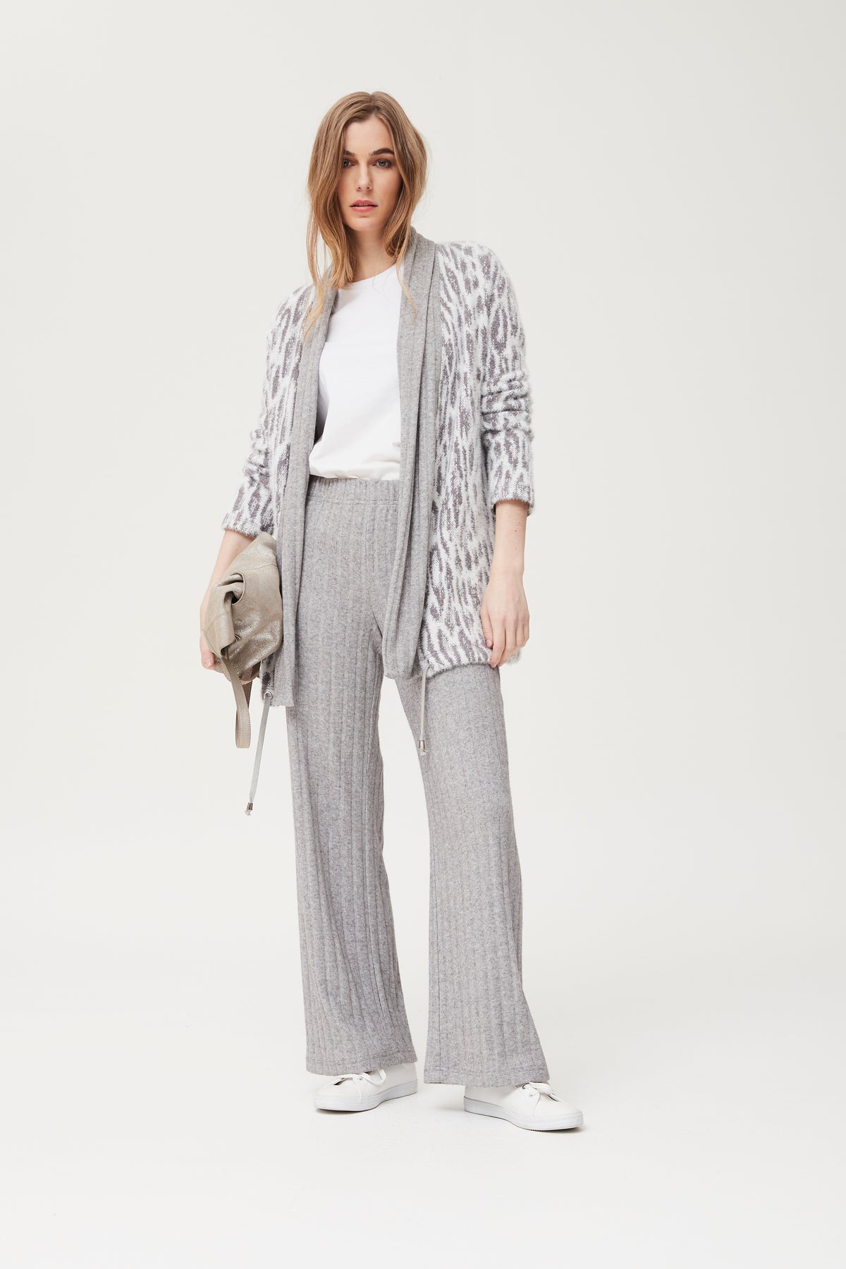 Pantalon Iwira en maille côtelée large