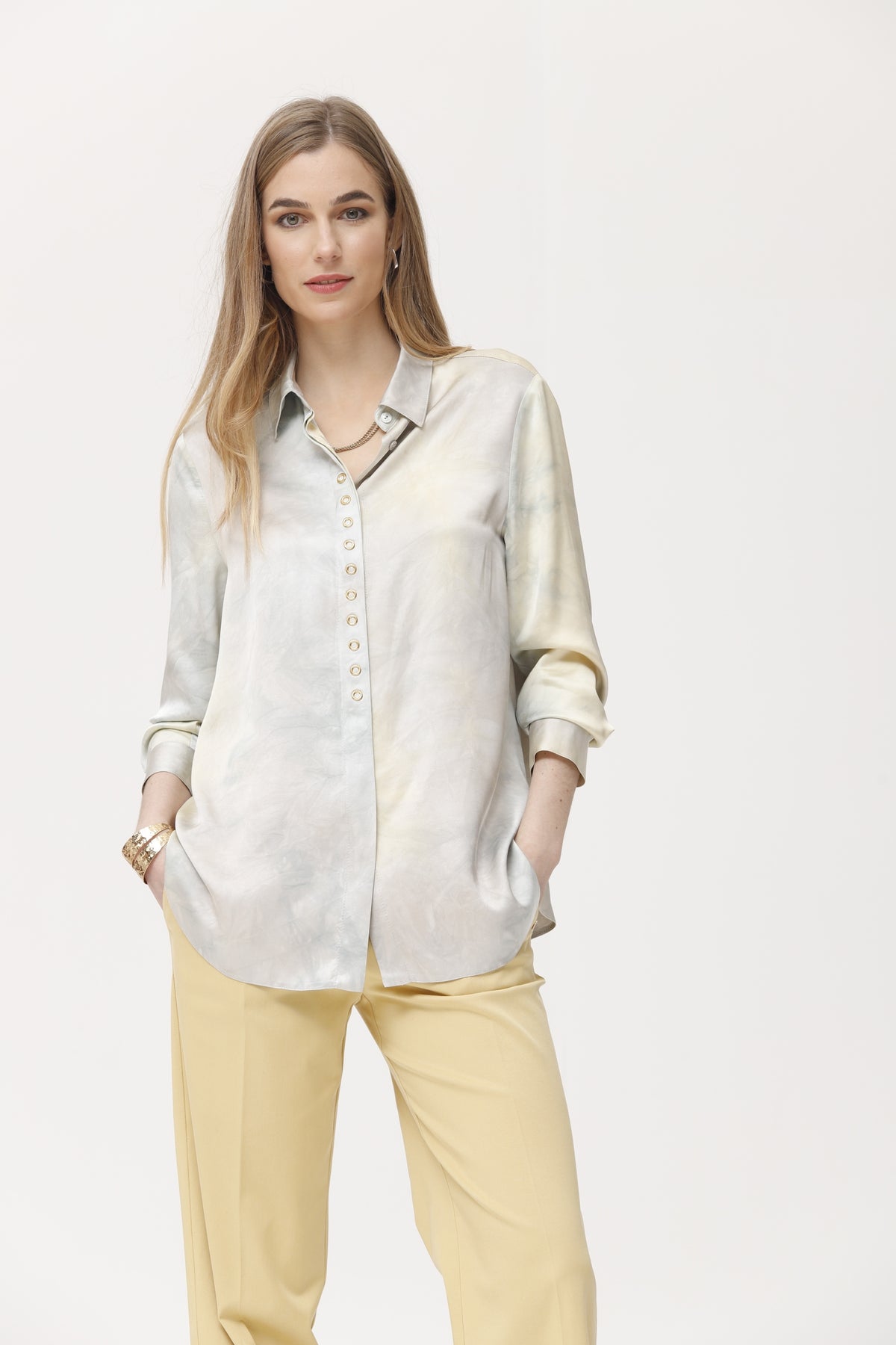 Tie Dye Shiny Satin Chivia Shirts