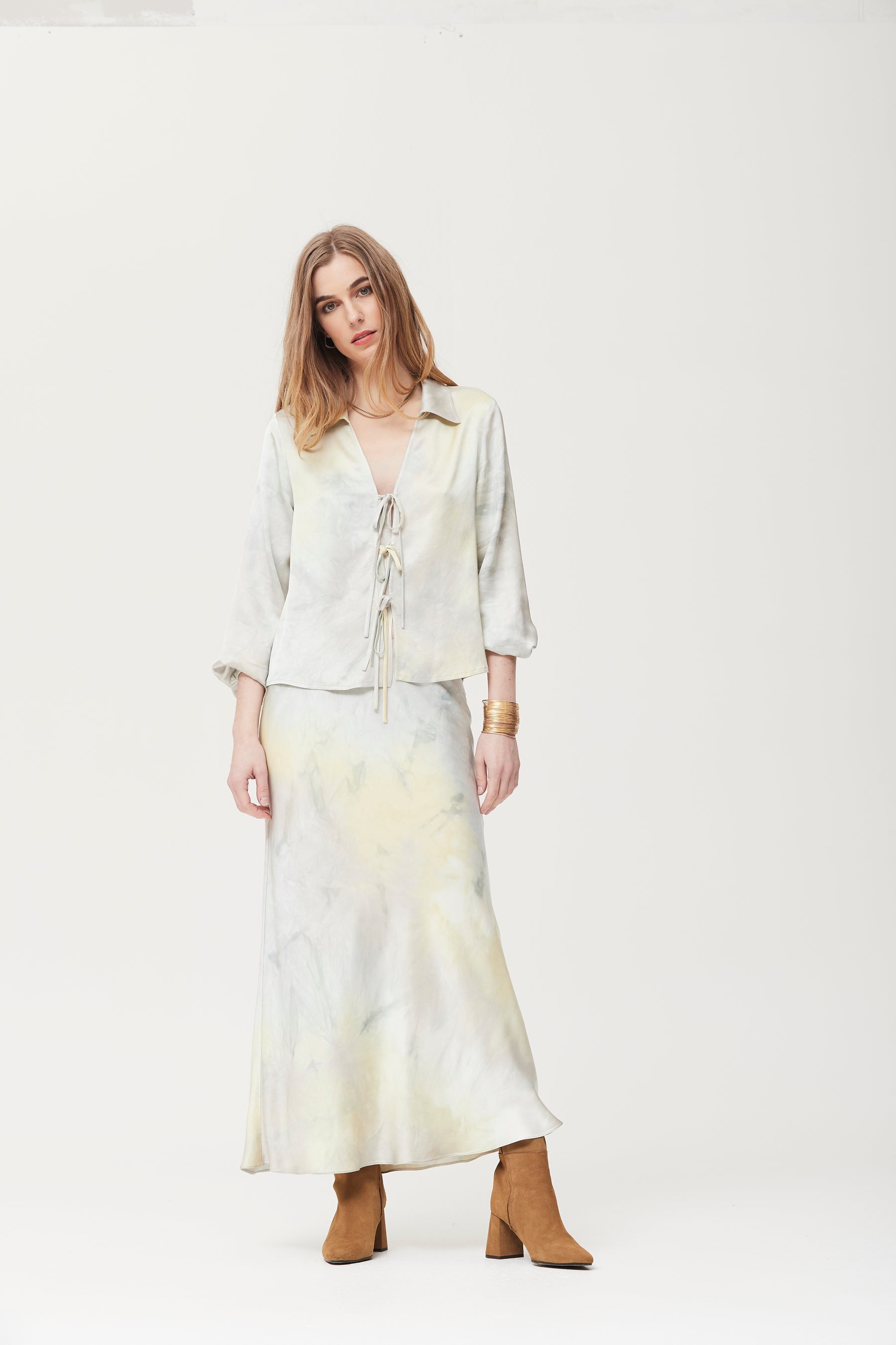 FALDA DIBER9 RASO BRILLO TIE DYE
