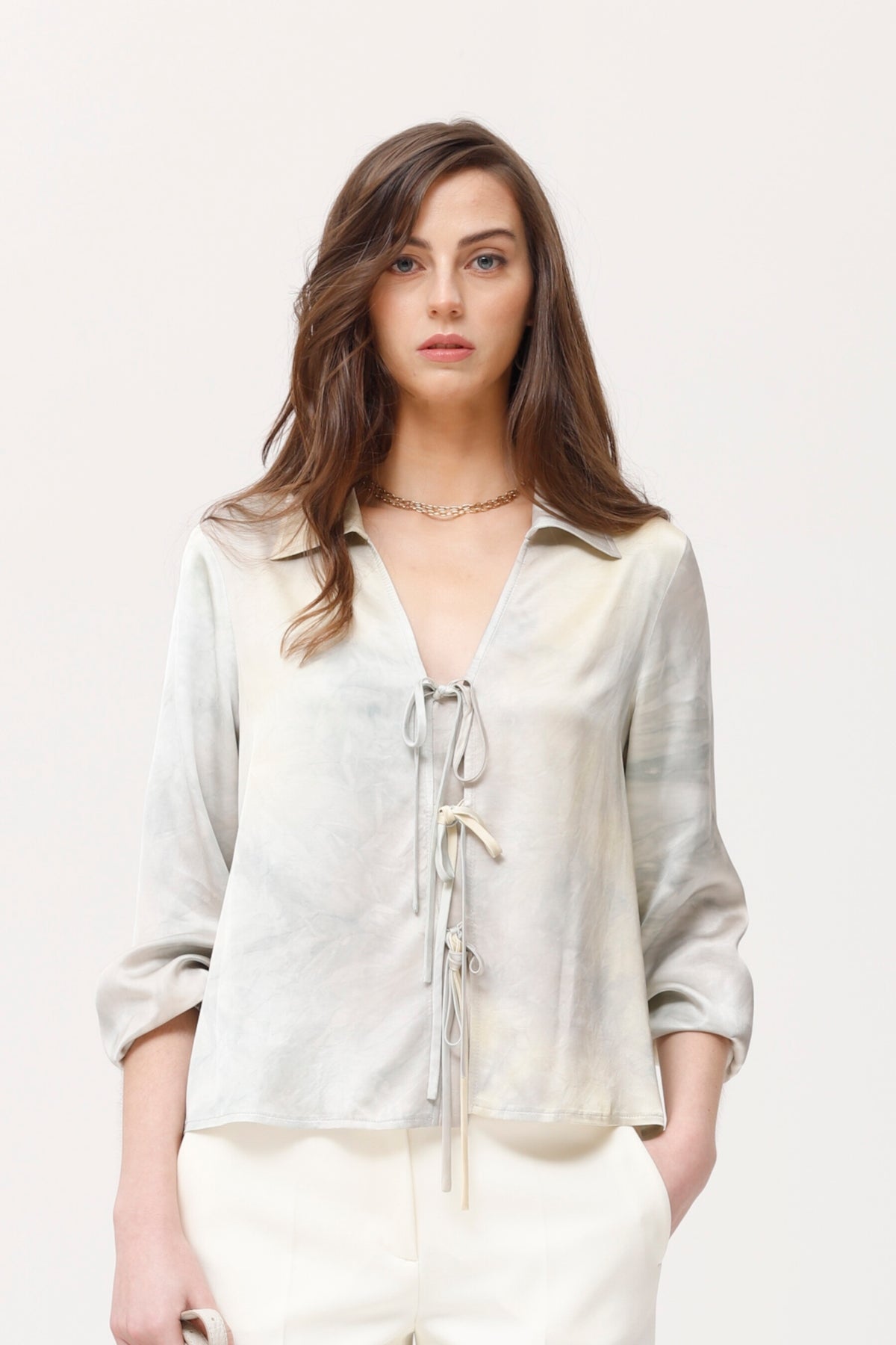 Camisa Garona raso brillo tie dye