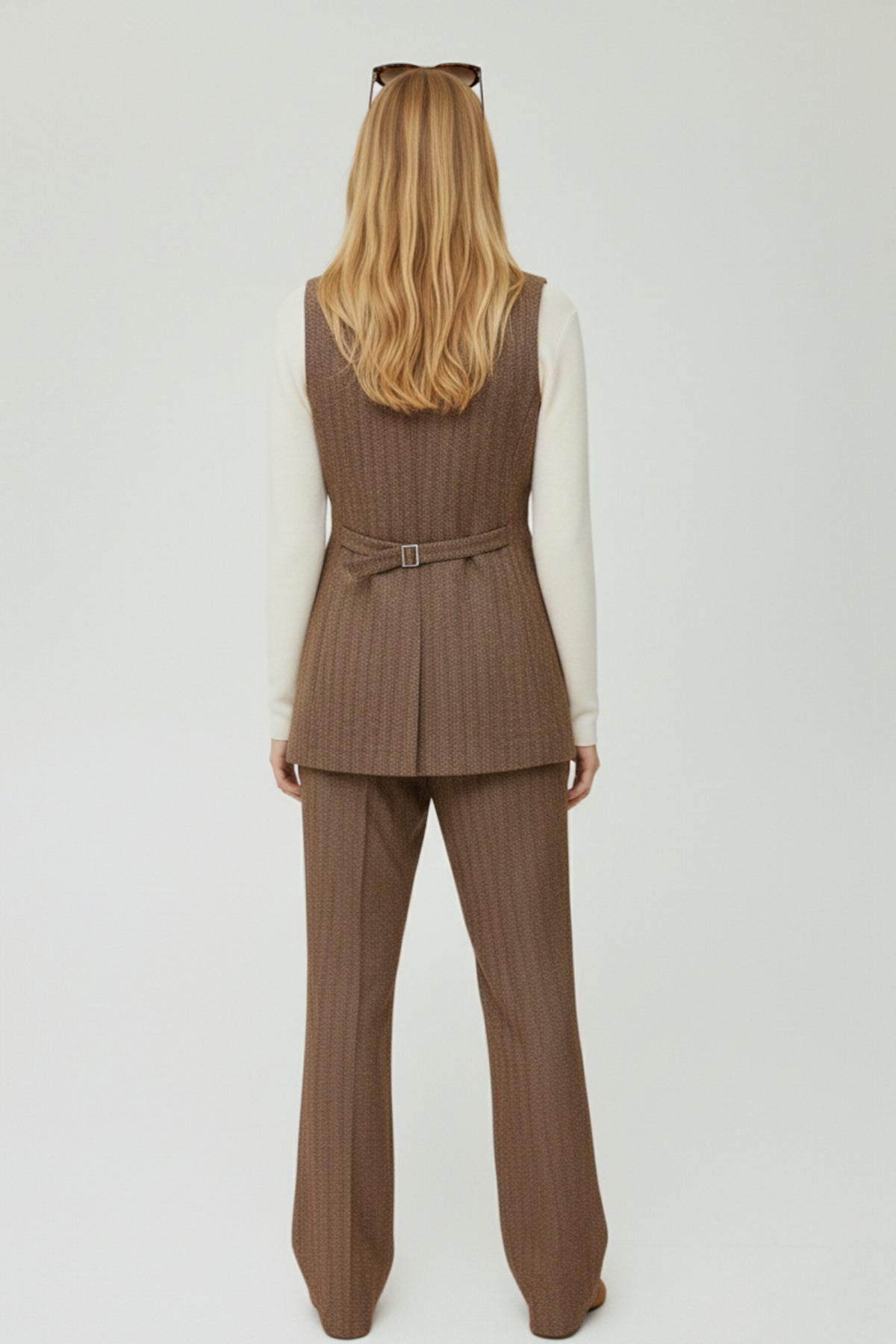 Karak tweekleurig visgraat stretch vest