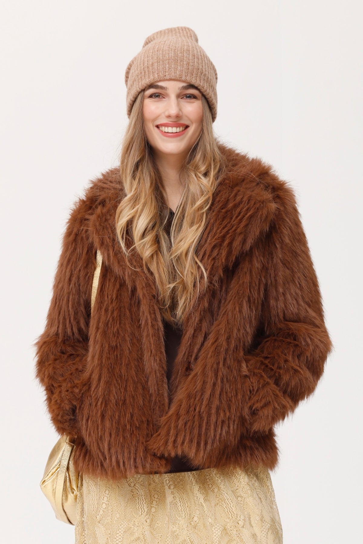 Chaqueta Abrigo Rois Efecto Pelo