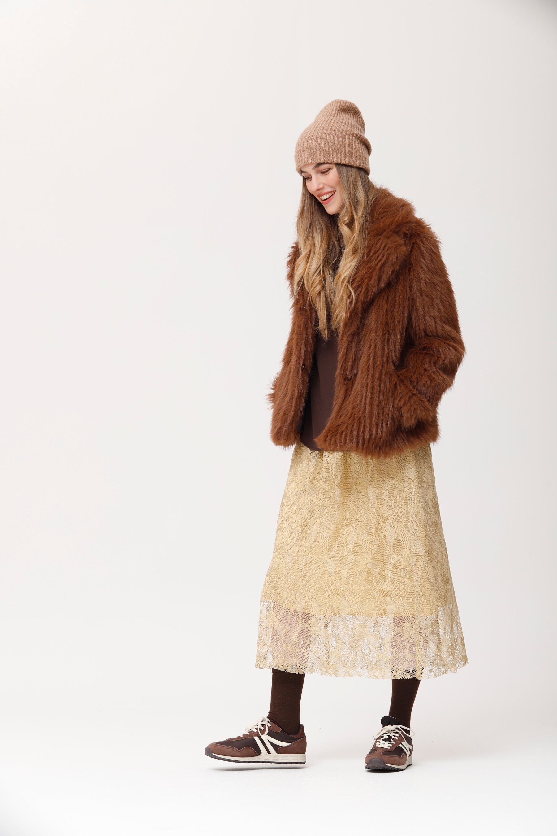 Chaqueta Abrigo Rois Efecto Pelo