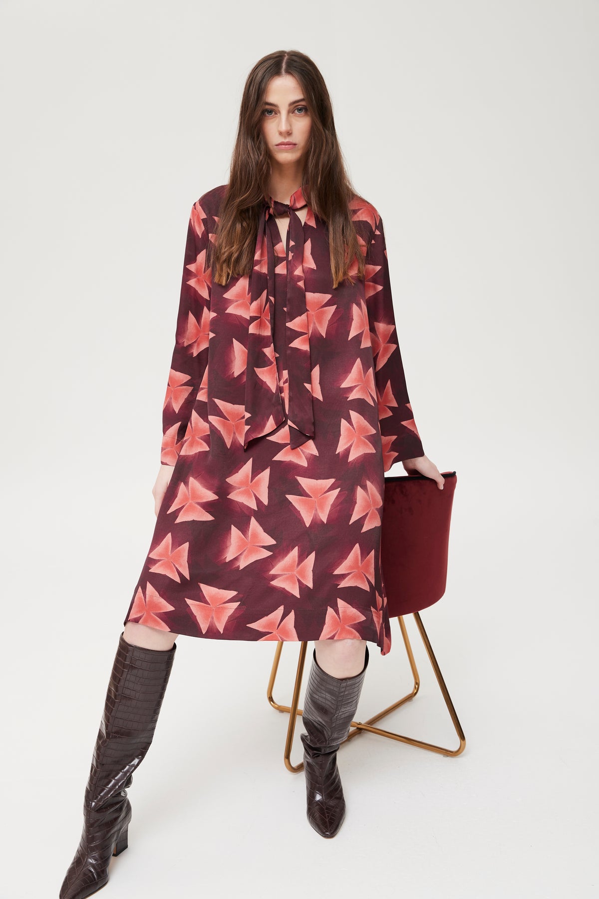 ECOVERO PRINT VISCOSE CIRUL DRESS