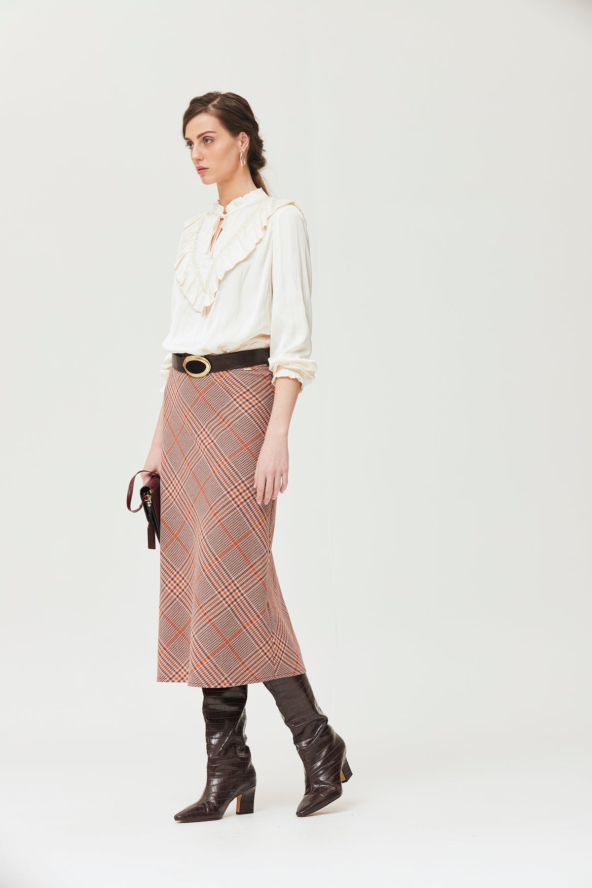 MULTICOLOR CHECKS DIBER9 SKIRT